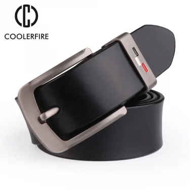 COOLERFIRE New Men genuine leather belts high quality vintage style male strap classic jeans leather belts for men 051 4