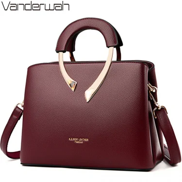 GENUINE VANDERWAH High Quality Leather Casual Tote Luxury Handbags Women Bags Designer Shoulder Crossbody Bags for Women 1