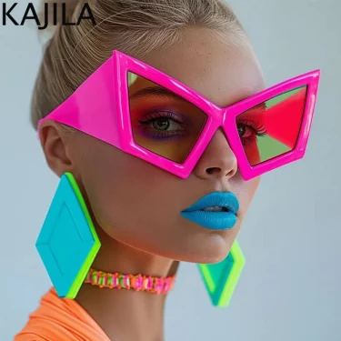 Oversized Cat Eye Sunglasses Women Big Frame 2025 Luxury Brand Shield Punk Sun Glasses For Ladies Windproof Eyewear Shades UV400 1