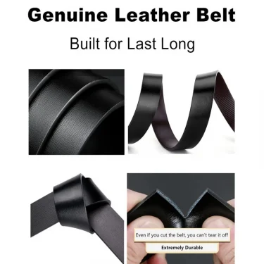 Fashion Business Men'S Belt Genuine Luxury Brand Belt Metal Buckle Belt High-Quality Leather Soft Belt With Cargo Pants Jeans 2