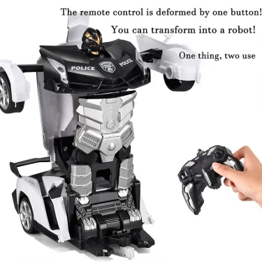 2IN1 Electric RC Car Transformation Robots One-key Deformation Car Outdoor Remote Control Sports Car Model Children Boys Toys 2