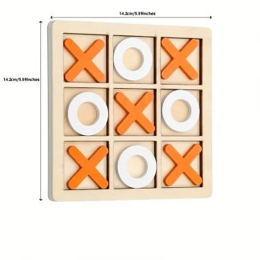 Solid Wooden Tic Tac Toe Board Game - Perfect for Family Fun and Backyard Entertainment! 2