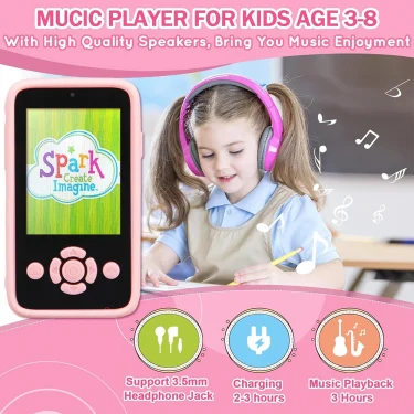 Children Phone Camera Toys Mp3 Music Player Puzzle Games Tooddler Leaning Toys for Girls Boys Age 3-10 Birthday Gifts With 32G 4