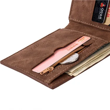 Wallet Men Leather Purse for Men Wallets with Zipper Card Holder Coin Pocket Male Money Bag Classic Monederos De Hombre 4