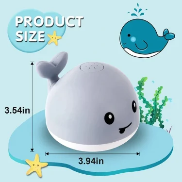 Baby Light Up Bath Toys Whale Automatic Sprinkler Bathtub Toys kids Infant Swim Pool Bathroom Toys Gifts With Music LED Light 4