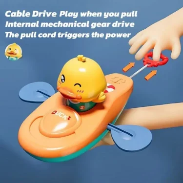 1 Pc Little Yellow Duck Kayak Toy Swimming Pool Bathroom Toy Classic Water Toy Cute Bath Toys Cartoon Little Yellow Duck Boatin 1
