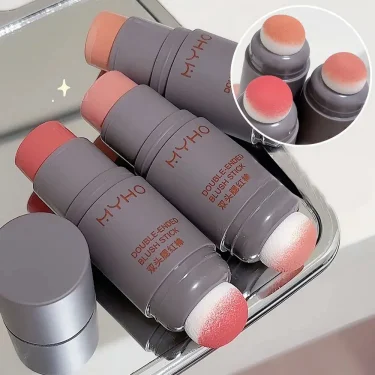 Blush Stick Double-ended Expansive Color Natural Long Lasting Matte Makeup Monochrome Creamy Rouge Blush Stick 3