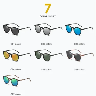 MUSELIFE Retro Polarized Sunglasses Men Women Vintage Small Round Frame Sun Glasses Polaroid Lens UV400 Goggles Shades Eyewear 5