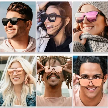 New Square Polarized Sunglasses Men Women Fashion Square Male Sun Glasses Stylish One-piece Lens Driving Vacation Shades UV400 3