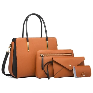 TRAVEASY 2024 Designer Bags Luxury 4 Pcs Set Women's Shoulder Bag Candy Color Hard PU Leather Elegant Ladies Purses and Handbags 6