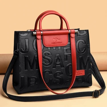 Ladies Quality Leather Letter Shoulder Bags For Womens Luxury Handbags Women Bags Designer Fashion Large Capacity Tote Bag 1