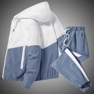 Men Tracksuit Casual Joggers Hooded Sportswear Jackets And Pants 2 Piece Sets Hip Hop Running Sports Suit 5