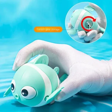 Bath Toys Cute Swimming Clown Fish Bath Toy for Toddlers Floating Wind Up Toys for Boy Girl New Born Baby Bathtub Toddler Toys 3