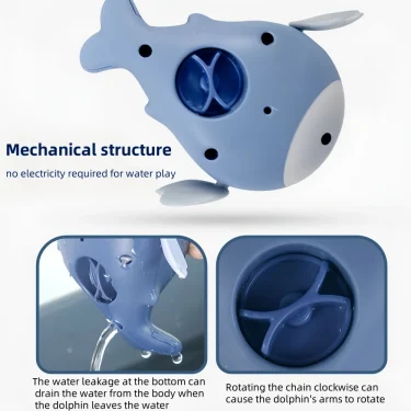 Bath toys, cute little whales. No battery clockwork. Great for kids to play in the bathtub 4