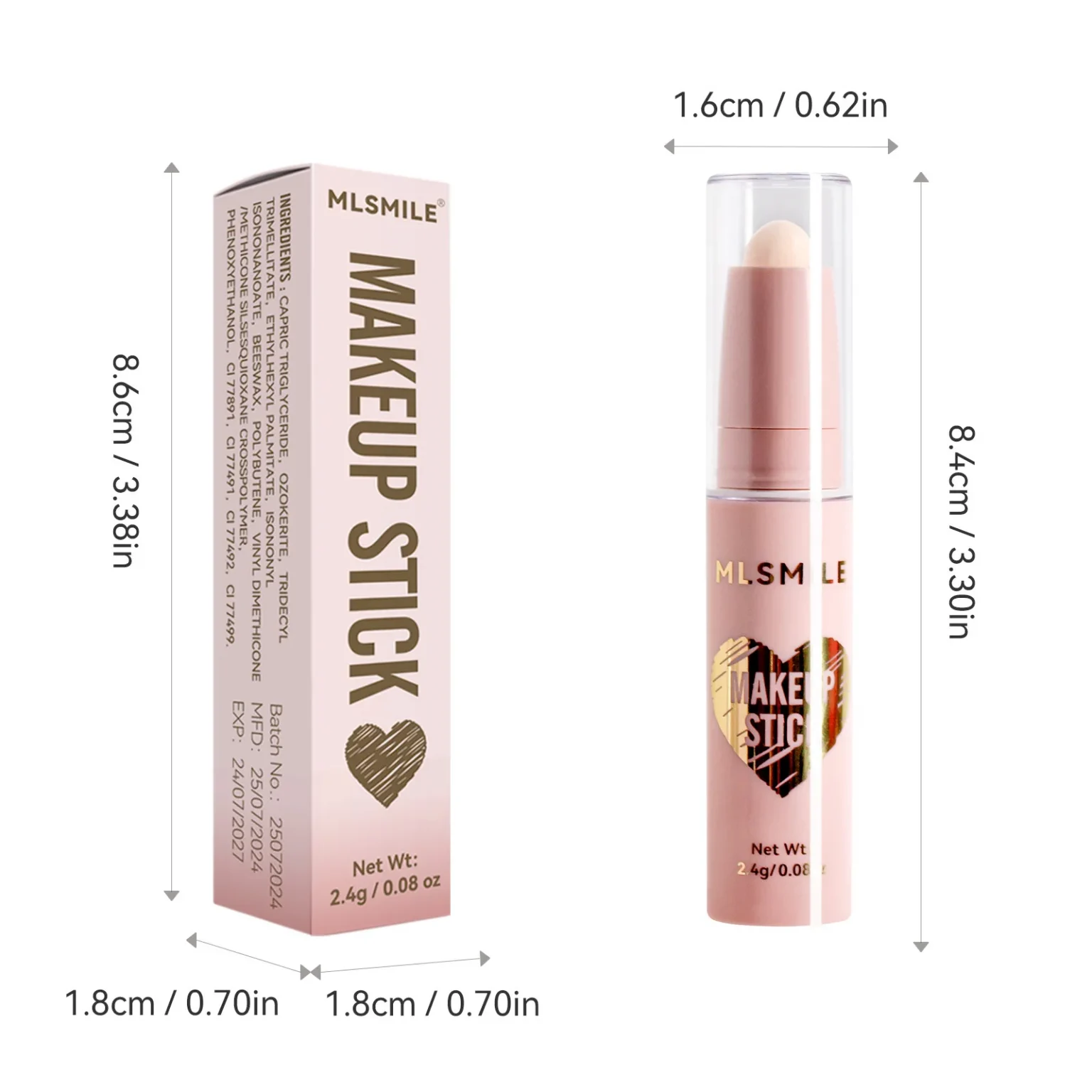 MLSMILE 8 Color High Gloss Pearl Contouring Stick Face Brightening Sleeper Silkworm Pen three-dimensional Face contour Shadow 6