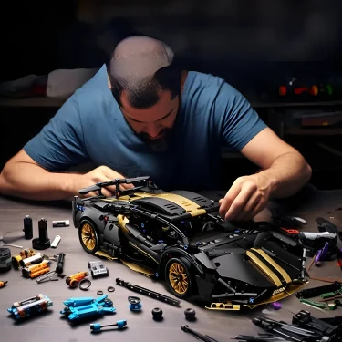 Technical Racing Sport Car Model Building Blocks technic adults 1:14 DIY Supercar Brick Puzzle Toys Kid Adult Gift（1280+granule） 5