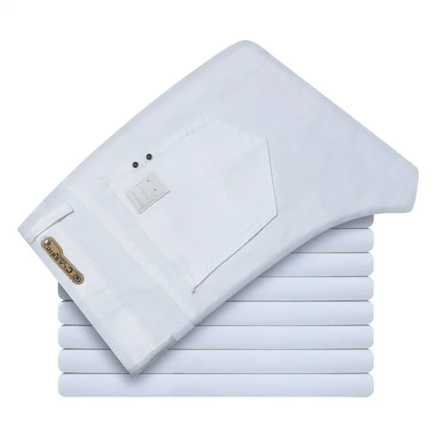 Men White Jeans Fashion Casual Classic Style Slim Fit Soft Trousers Male Brand Advanced Stretch Pants 6