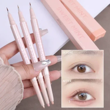 Mulitfuntional Double Ended Lying Silkworm Pencil Highlighter Makeup Pen Nude Liquid Contour Liner Eye Brightener Make Up Stick 2