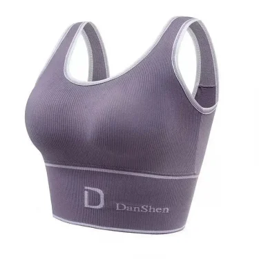 U-Shaped Women's Seamless Yoga Bra D Letter Push Up Sports Top Shockproof Crop Top Anti-sweat Fitness Underwear All-Match Vest 4
