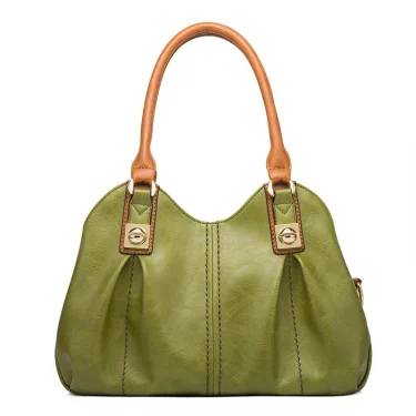 TRAVEASY Retro 4 Pcs Set Women's Bag Ruched Design Hard PU Leather Ladies Handbag Shoulder Bag Purse and Card Bag Set 3