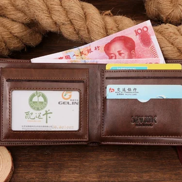 Crocodile Grain Genuine + PU Leather Short Design Wallet Fashion Coin Money Bag Card Holder Carteira Brown Pursh For Men 5