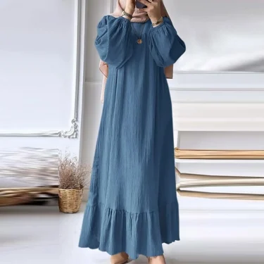 Eid Khimar Long Sleeve Abaya Dubai Turkey Islam Muslim Oversized Robe Kaftan Modest Dress For Women Kebaya Damen 2
