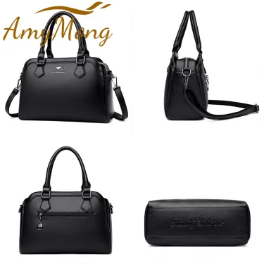 Multi-pocket Handbag Purses Genuine Cowhide Leather Shoulder Bag Luxury Designer Crossbody Messenger Sac Elegant Tote for Women 4