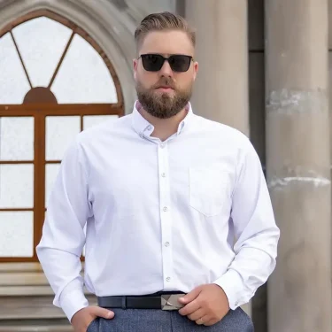 Men Plus Size Long Sleeve Shirt Formal Business Shirt Big Size 60-175 Kg 3