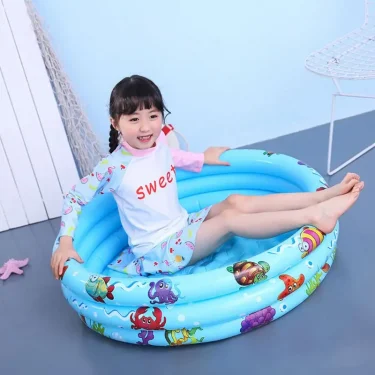 Inflatable Swimming Pool for Infant Baby Child Wash Swimming Pool Kids Shower Tubs Round Safety Swim Pool 4