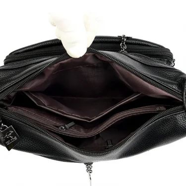 Multiple pockets Soft Leather Hand Bags For Women Luxury Handbags Women Bags Designer Shoulder Crossbody Bags with free shipping 6