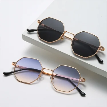 Metal Sunglasses Vintage Polygon Frame For Women Sunglasses Men Luxury Brand Design Sun Glasses Women Mirror Gafas De Sol UV400 1