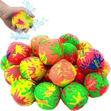 6/12pcs Water Balls Water Toys Beach Balls Reusable Absorbent Cotton Balls Cotton Soaker Bomb Balls Water Bouncing Balls Pool