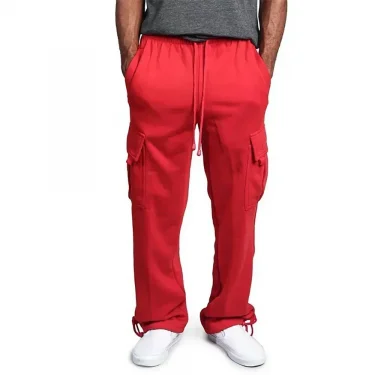 Men Cargo Jogger Pants Autumn Winter Fleece Sweatpants Loose Trousers Multi Pocket Overalls Hip Hop Streetwear Cargo Long Pants 6