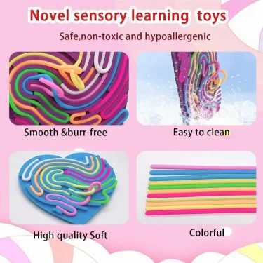 1Set Sensory Activity Board, Sensory Activity Board: Silicone Fidget Toy for Calming, Stress, Anxiety, ADHD & Autism 5