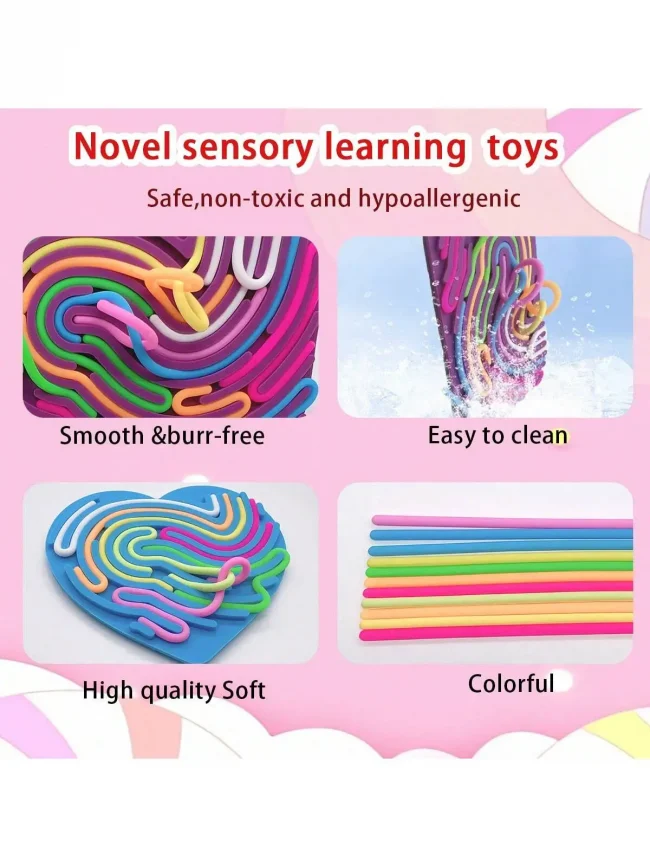 1Set Sensory Activity Board, Sensory Activity Board: Silicone Fidget Toy for Calming, Stress, Anxiety, ADHD & Autism 5