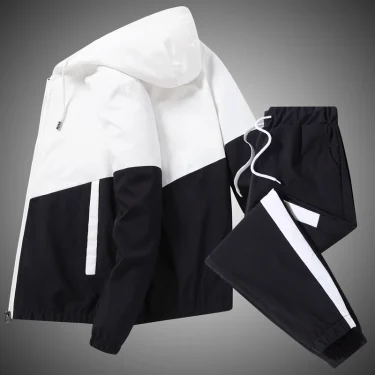 Men Tracksuit Casual Joggers Hooded Sportswear Jackets And Pants 2 Piece Sets Hip Hop Running Sports Suit 6