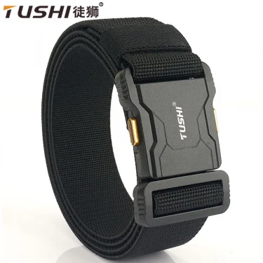 TUSHI New Tactical Outdoor Belt for Men and Women Aluminum Alloy Buckle Quick Release Elastic Belt Casual Belt Jeans Waistband 1