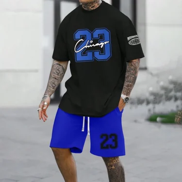 Men's T-shirt Pants Tracksuit 3D Print T Shirts Trousers Sets 2 Pieces Fashion Streetwear Male Oversized Suits Sportswea 3