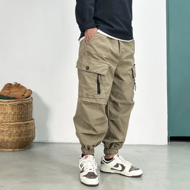 High Quality Loose Tactical Cargo Pants For Men Clothing Harajuku Casual Joggers Korean Multi-Pocket Fashions Harem Trousers 3