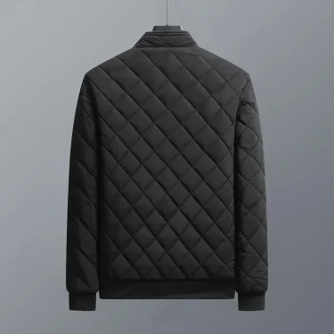 Brand New Slim Fit Coat Autumn Winter Bomber Jacket Men Diamond Pattern Fleece Lined Casual Jacket Men Fashion Clothing 3