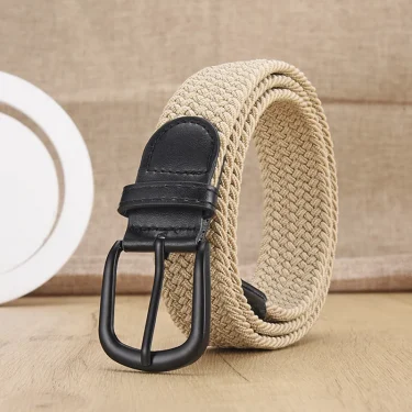 Men's Elastic Belt Stretch Women Waist Belts Fashion High Quality Waistband Ladies Trend Working Brown Belt DT115 3