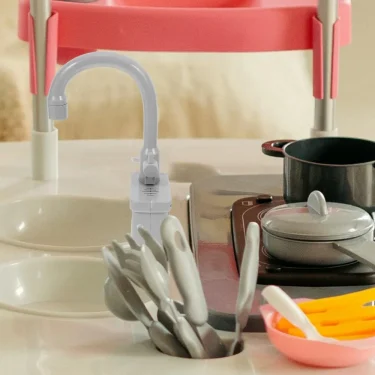 Rotatable Kitchen Faucet Replacement Toy Simulation Plastic Kitchen Sink Toys Faucet With Running Water Faucet Toy 4