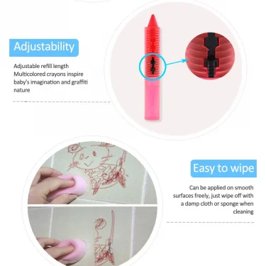 Children's Crayon Suit Non-toxic and Safe Food Color Wax Paintbrush Can Be Wiped Bath Toys for Kids Kids Toys 5
