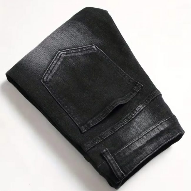 Men's Stretchy Denim Jeans For Men Simple Slim Casual Straight Fashion Classic Pants Cargo Denim Jeans Solid Streetwear Trousers 6
