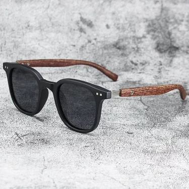 Unisex Fashion New Square Sunglasses Vintage Outdoor Ultralight Sunshade Glasses Men Women Large Wooden Frame UV400 Eyewear 2