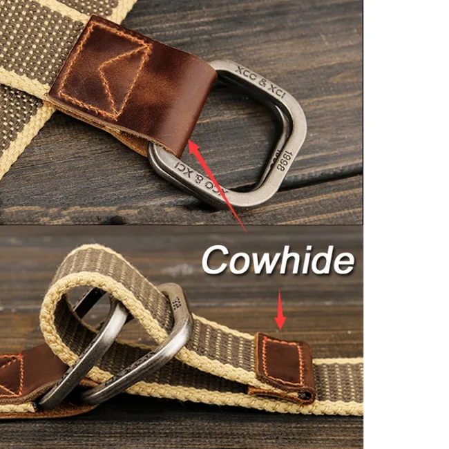 MEDYLA Belts For Men Double buckle Striped Adult Casual Men Knitted Belt Man Canvas Lengthen Strap 4
