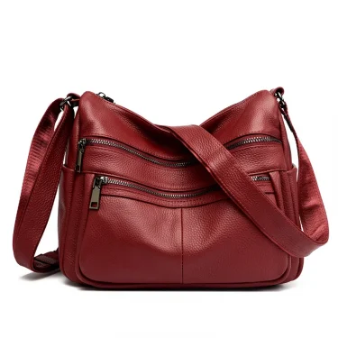 Luxury Designer Soft Genuine Leather Shoulder Crossbody Bag For Women Cow Leather Handbag High Quality Female Messenger Bag 2