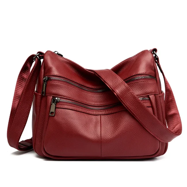 Luxury Designer Soft Genuine Leather Shoulder Crossbody Bag For Women Cow Leather Handbag High Quality Female Messenger Bag 2
