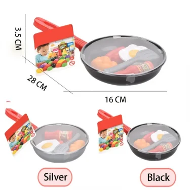 8PCS Children Kitchen Food Toys Simulation Cookware Game Set Pretend Play Pot Steak Vegetable Bread Hot Dog Omelette Kids Gift 2