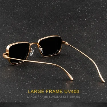 Stylish Retro Brand Shades Men Women Sun Glasses UV400 Square Vintage Metal Steampunk Sunglasses 2
